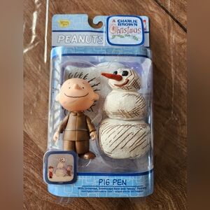 Peanuts Pig Pen and Snowman Set - Brown and White Vintage 2006